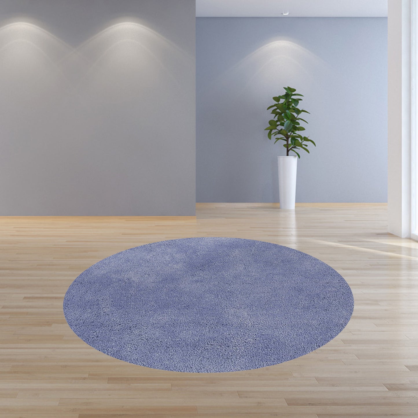 8' Purple Hand Woven Round Rug