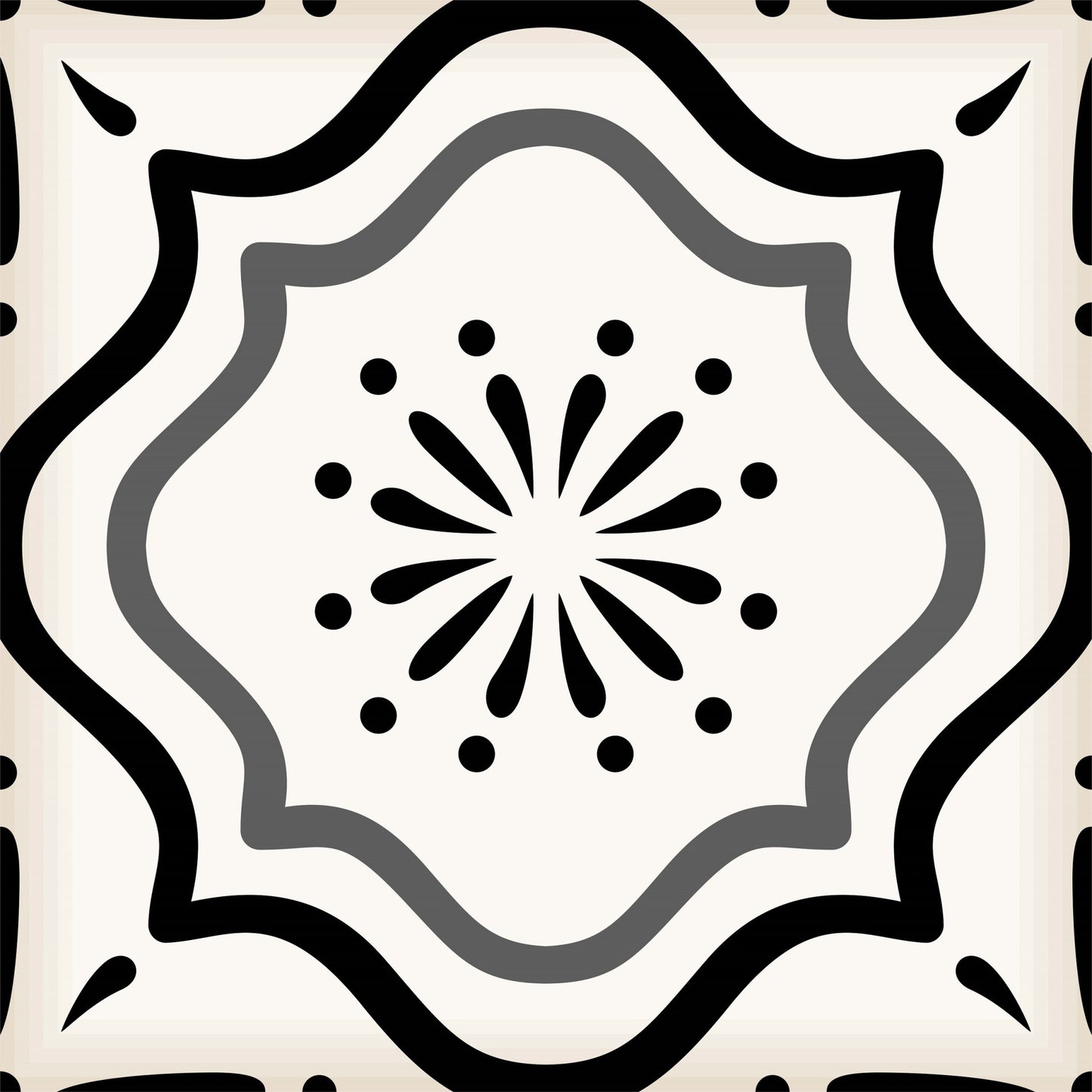 8" X 8" Black And White Mosaic Peel And Stick Removable Tiles