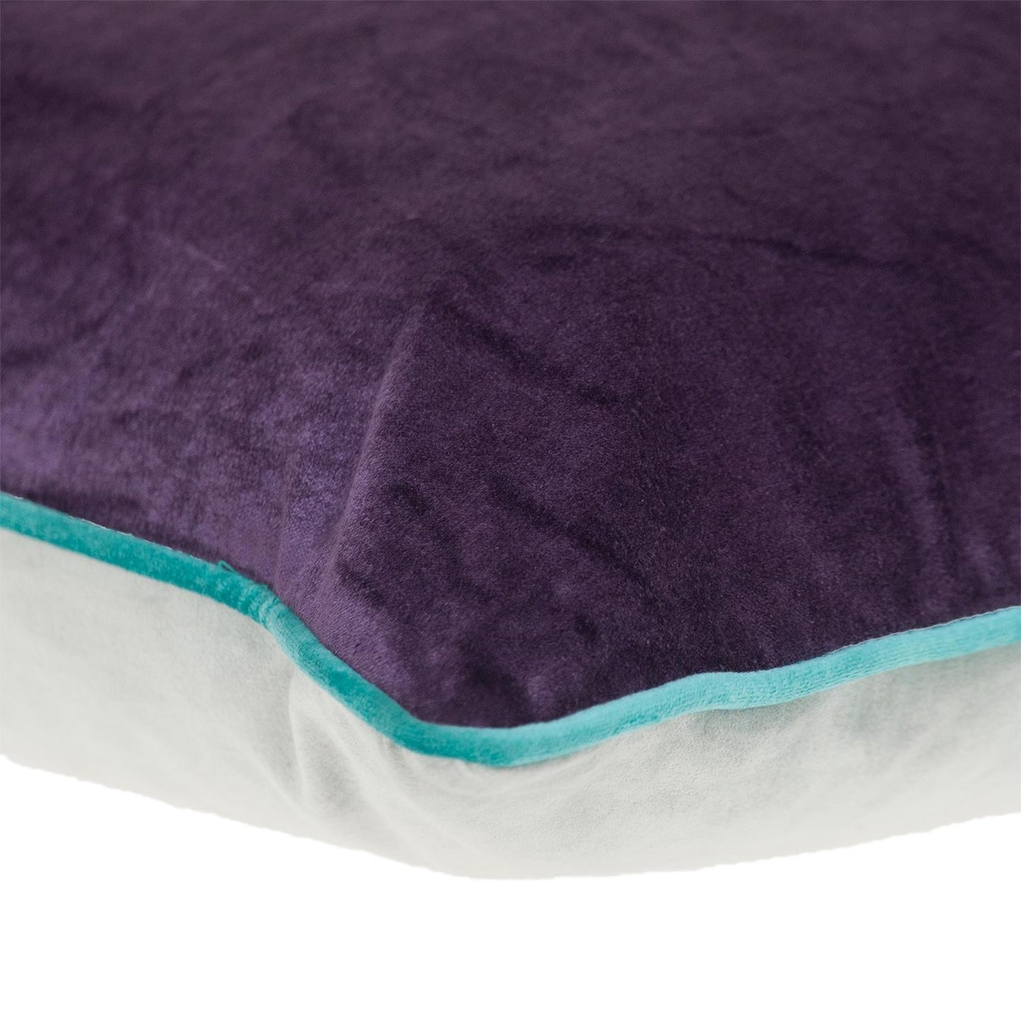 20" Purple And White Velvet Throw Pillow