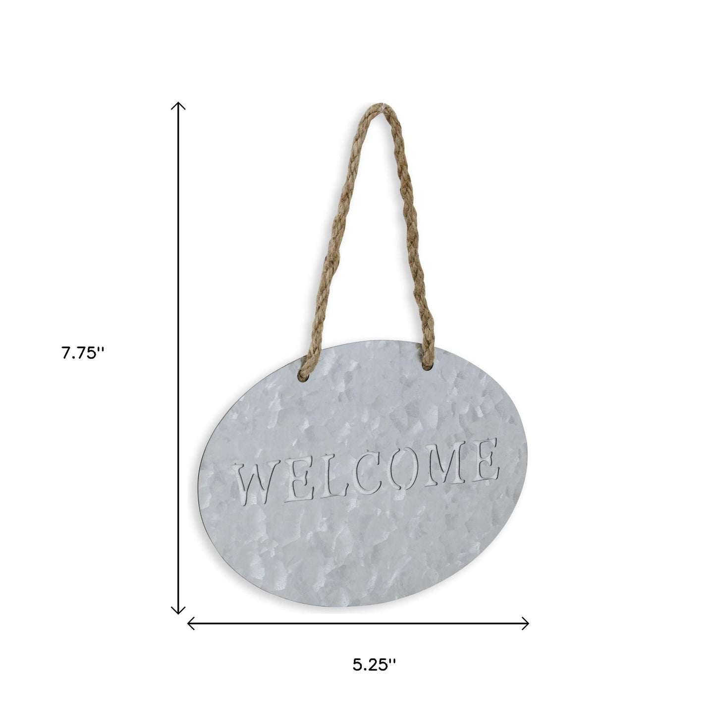 5" X 8" Gray Handcrafted Welcome Galvanized Metal Wall Decor-7