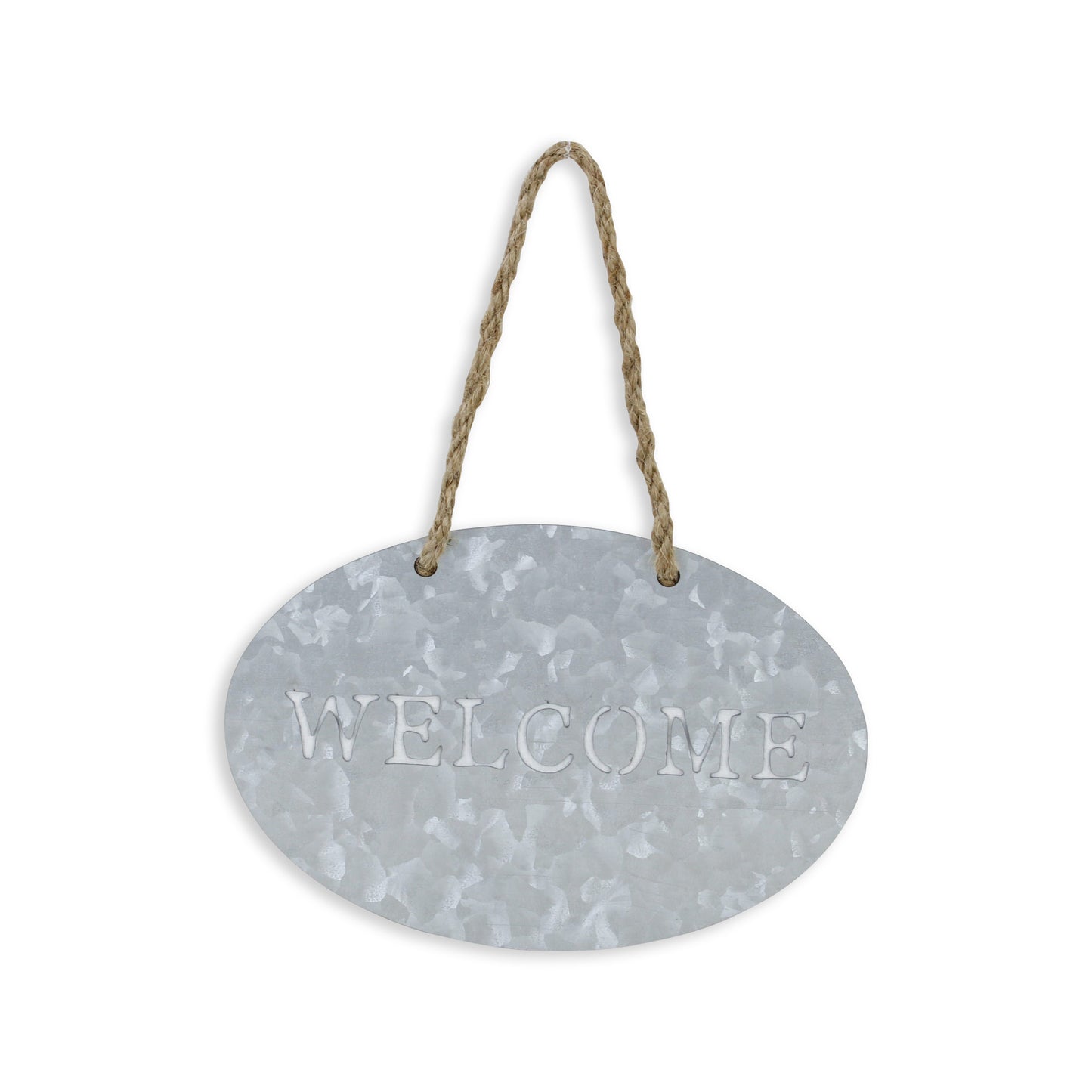 5" X 8" Gray Handcrafted Welcome Galvanized Metal Wall Decor-3