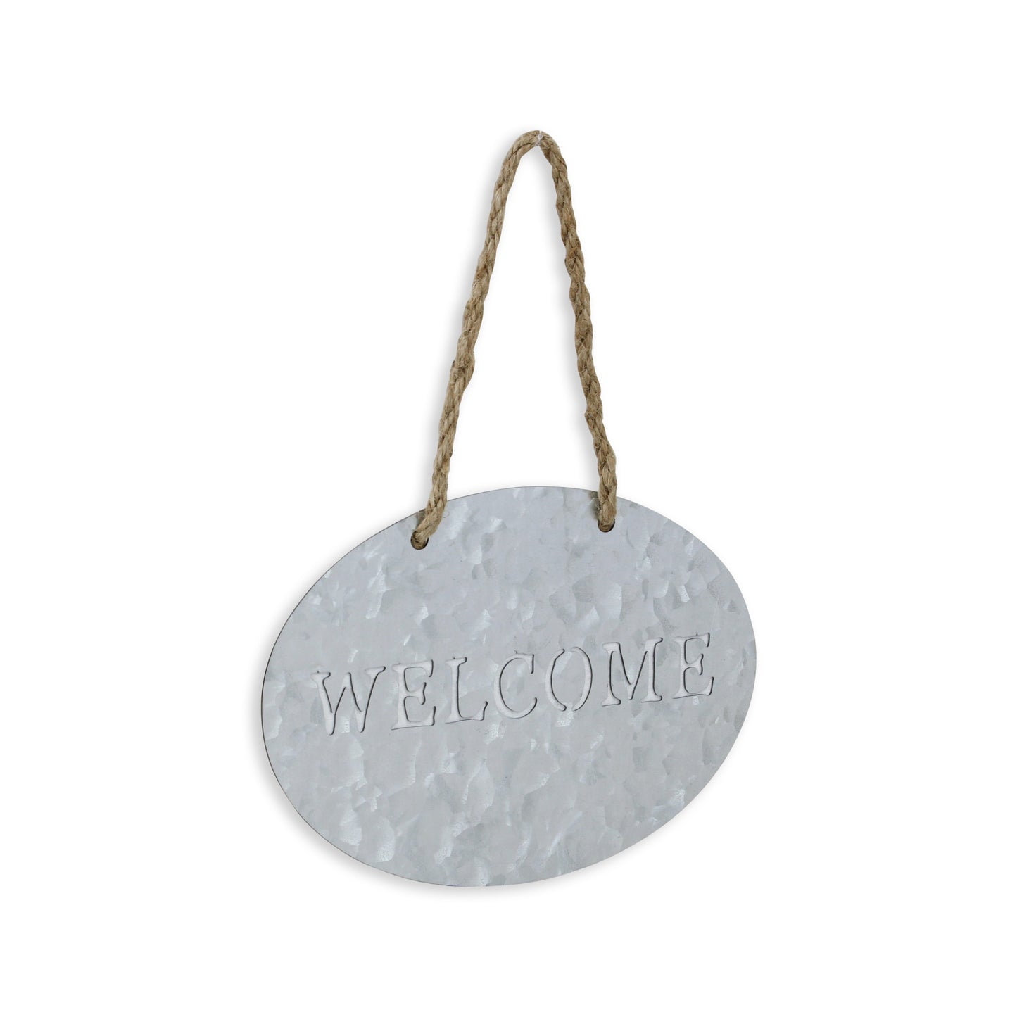 5" X 8" Gray Handcrafted Welcome Galvanized Metal Wall Decor-0