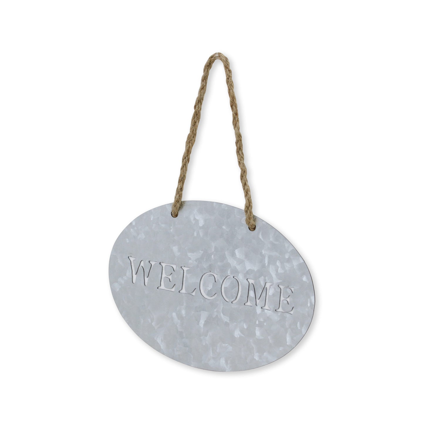 5" X 8" Gray Handcrafted Welcome Galvanized Metal Wall Decor-1