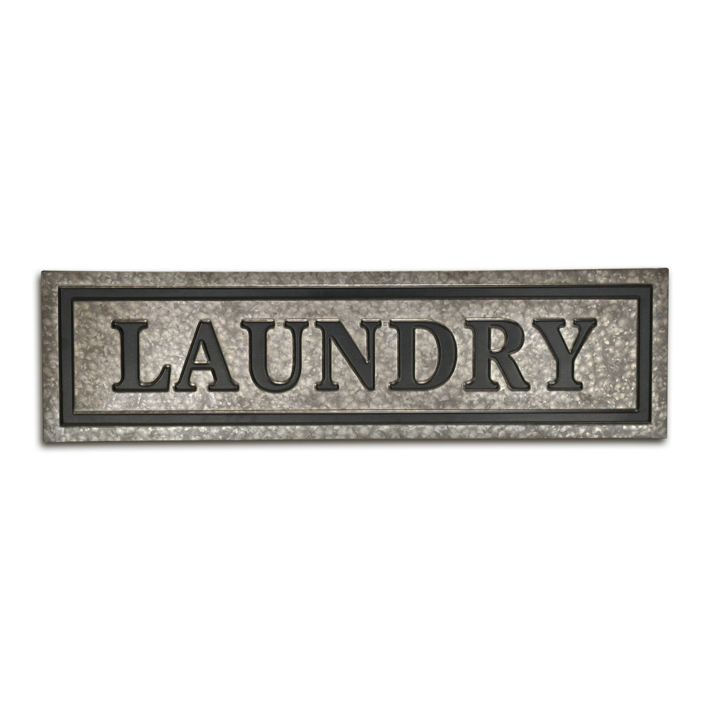 10" X 36" Gray Laundry Galvanized Metal Wall Decor