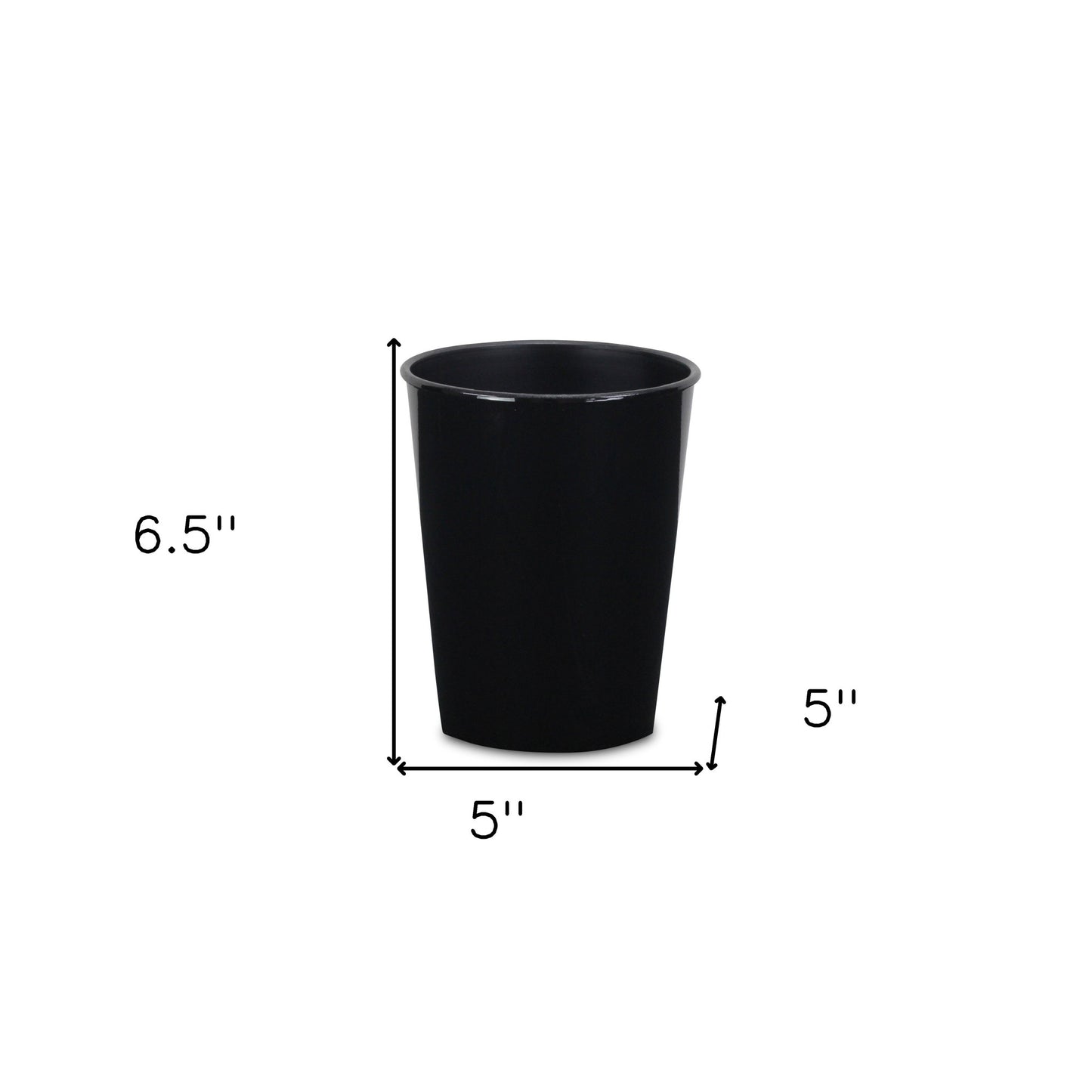 5" Black Recycled Plastic Indoor Outdoor Round Pot Planter