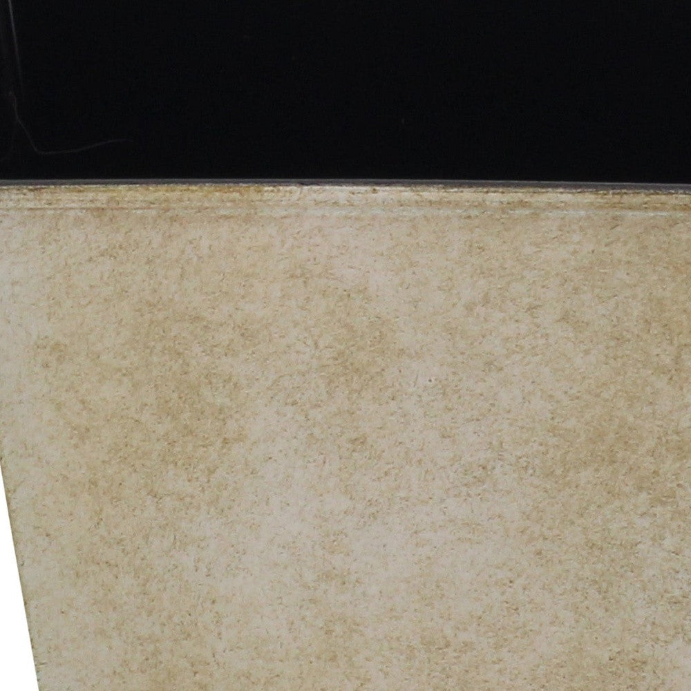 5" Cream Recycled Plastic Indoor Outdoor Square Pot Planter-2