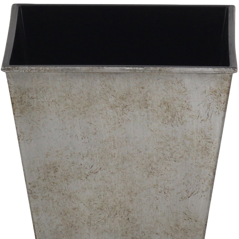 5" Gray Recycled Plastic Indoor Outdoor Square Pot Planter-3