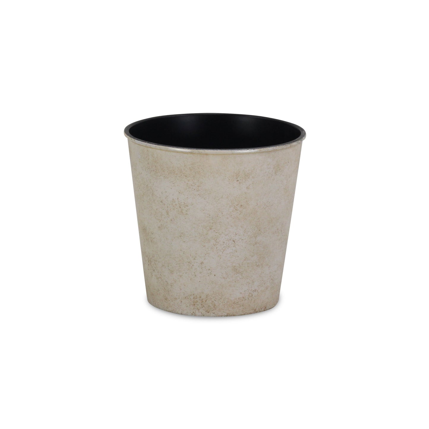 5" Cream Recycled Plastic Indoor Outdoor Round Pot Planter-1