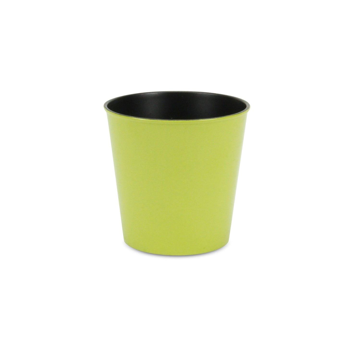 5" Lime Green Recycled Plastic Indoor Outdoor Round Pot Planter-1