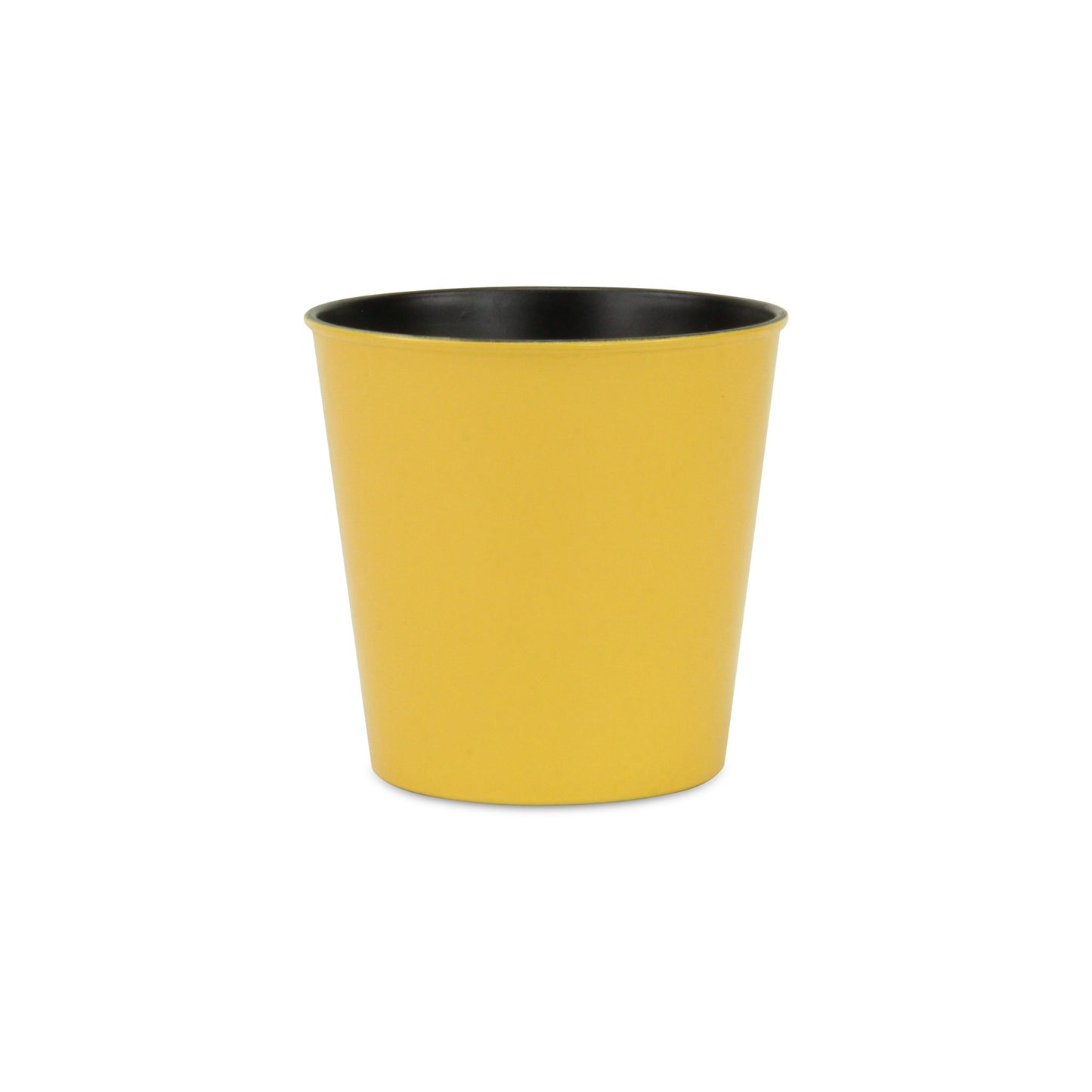 5" Yellow Recycled Plastic Indoor Outdoor Round Pot Planter-2