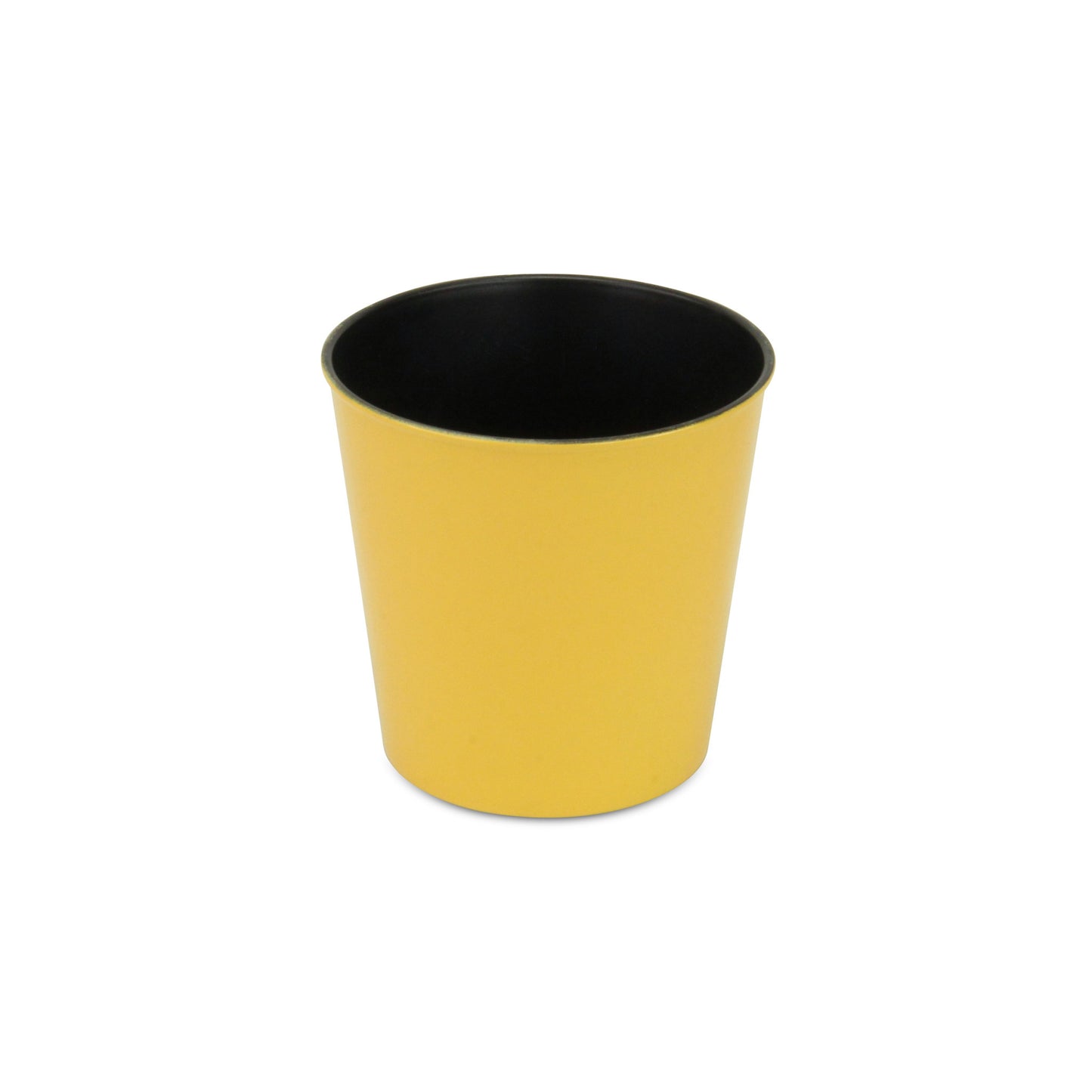 5" Yellow Recycled Plastic Indoor Outdoor Round Pot Planter-3
