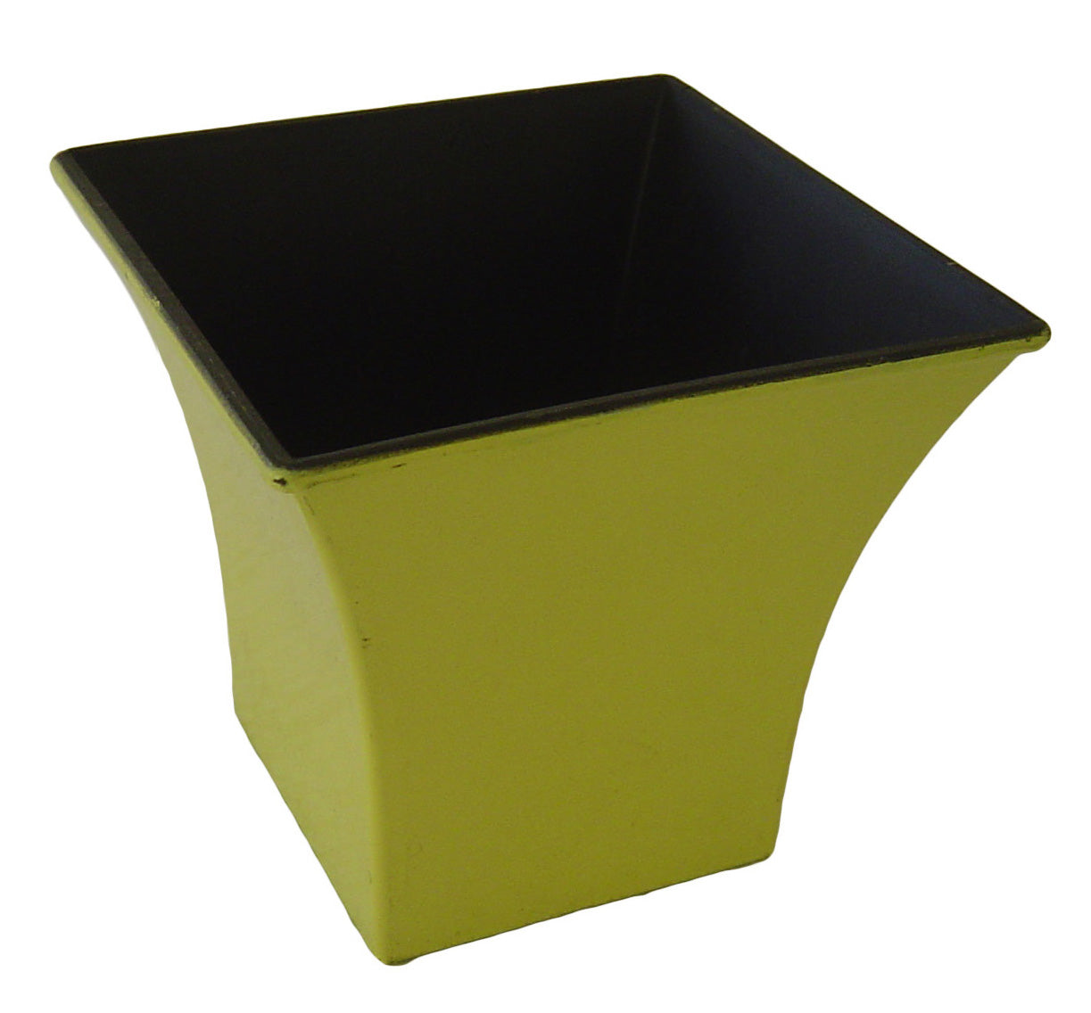 5" Yellow Recycled Plastic Indoor Outdoor Square Pot Planter-1
