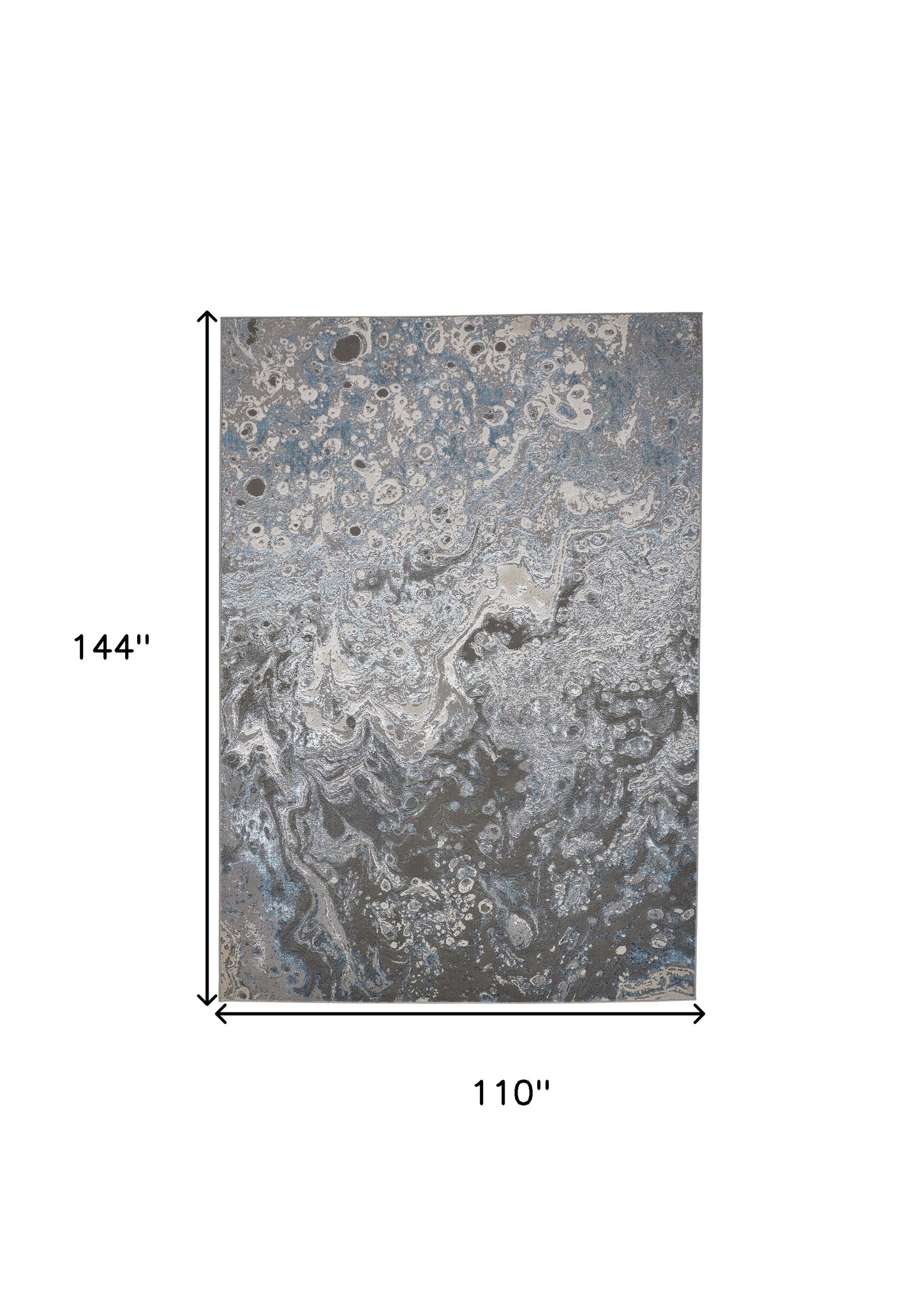 9' X 12' Blue and Gray Abstract Power Loom Area Rug