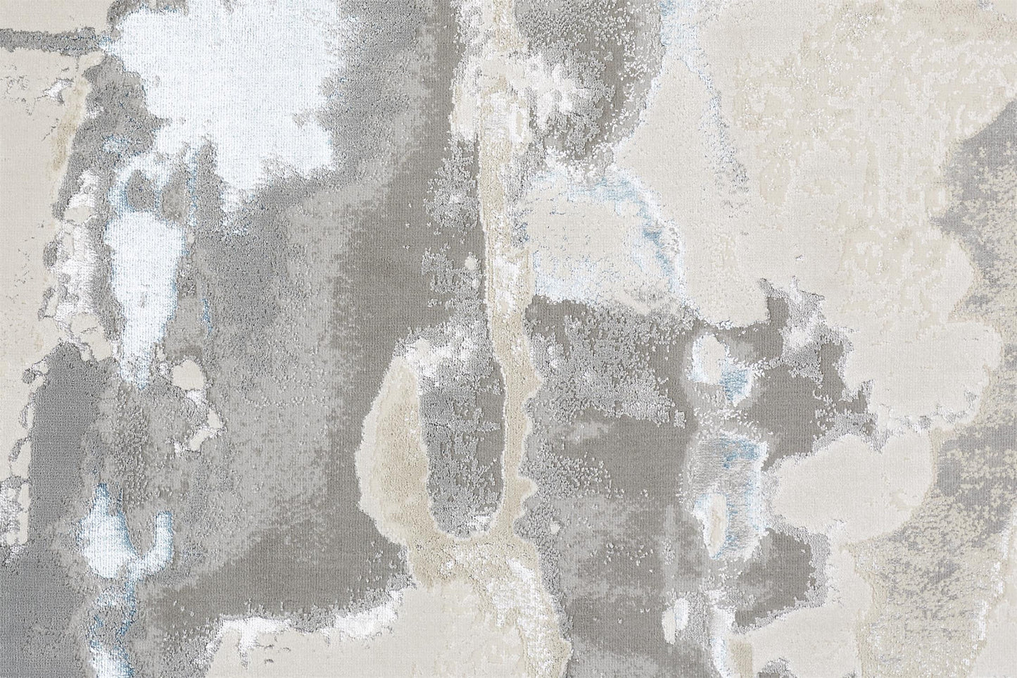 4' X 6' Gray Ivory And Blue Abstract Area Rug