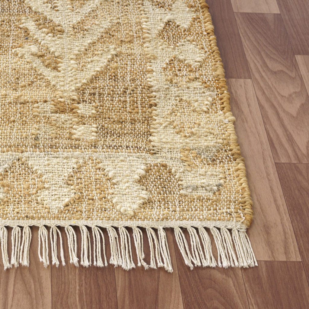5' X 8' Brown Medallion Hand Woven Area Rug