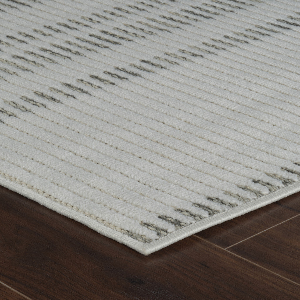 10' Cream and Beige Striped Distressed Indoor Outdoor Runner Rug