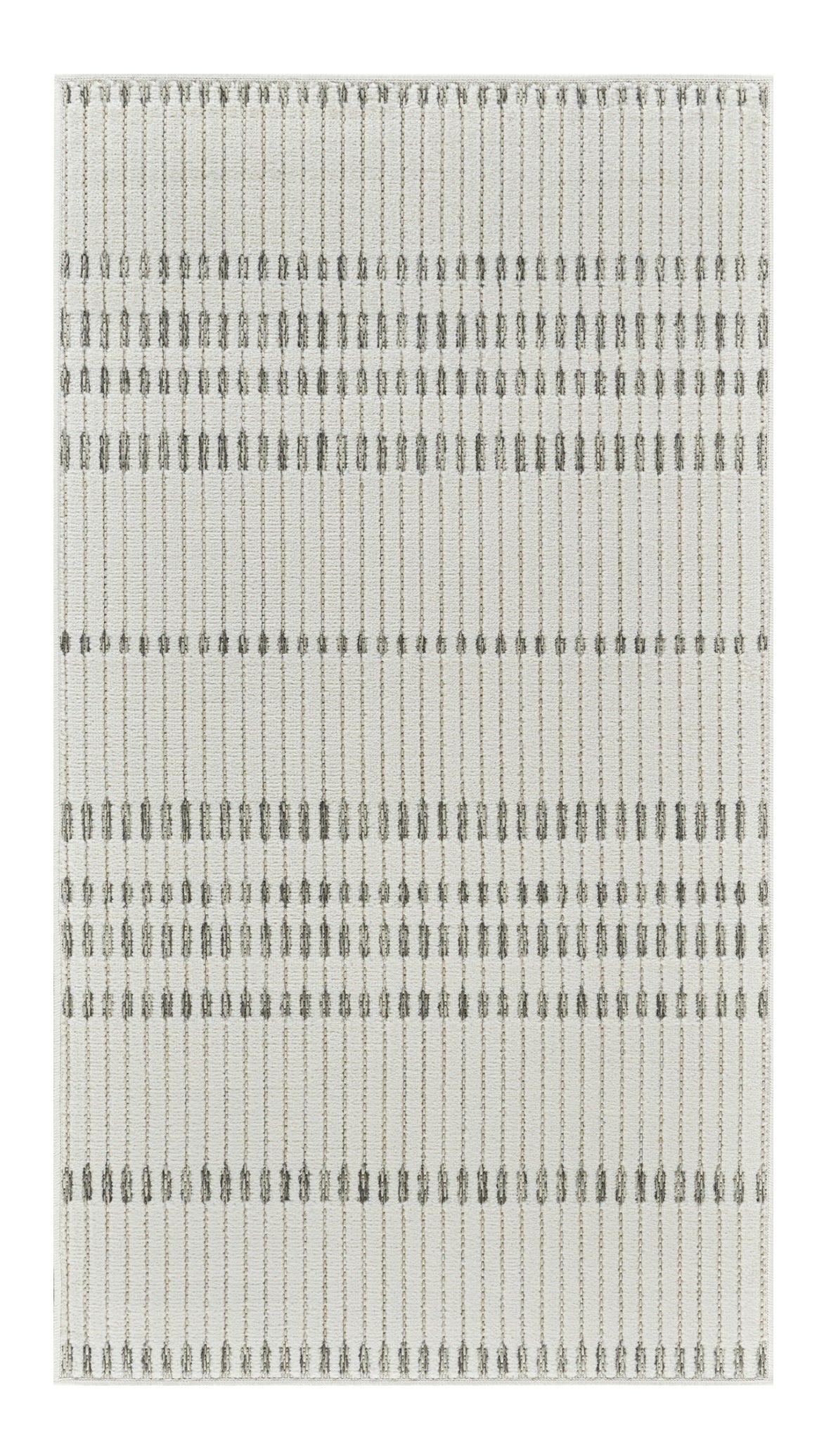 10' Cream and Beige Striped Distressed Indoor Outdoor Runner Rug