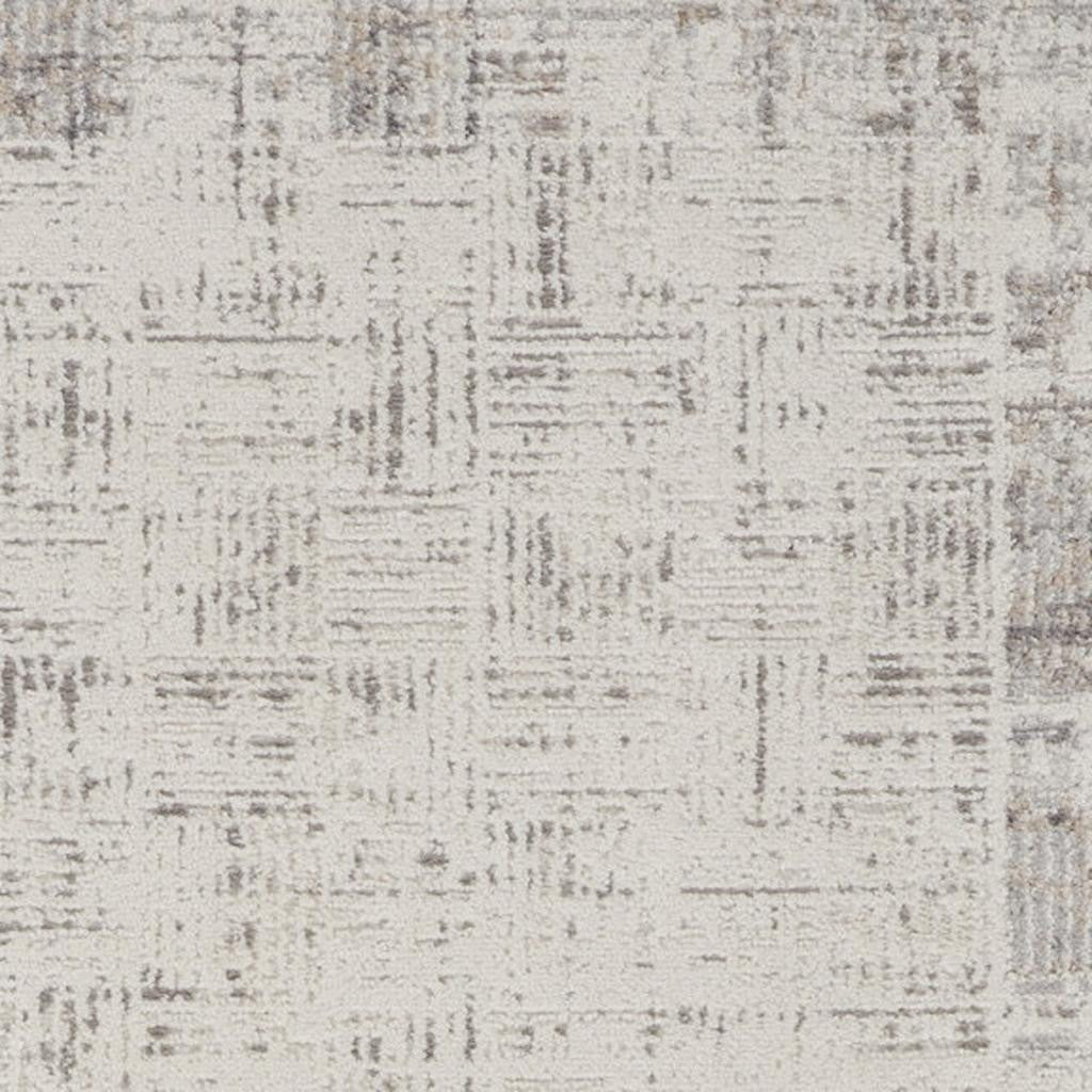 16' Ivory and Gray Abstract Runner Rug
