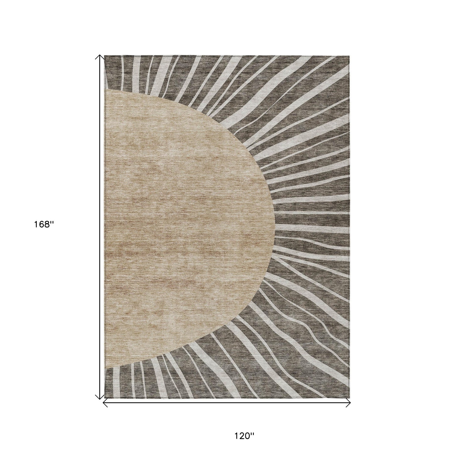10' X 14' Chocolate Beige And Taupe Abstract Washable Indoor Outdoor Area Rug