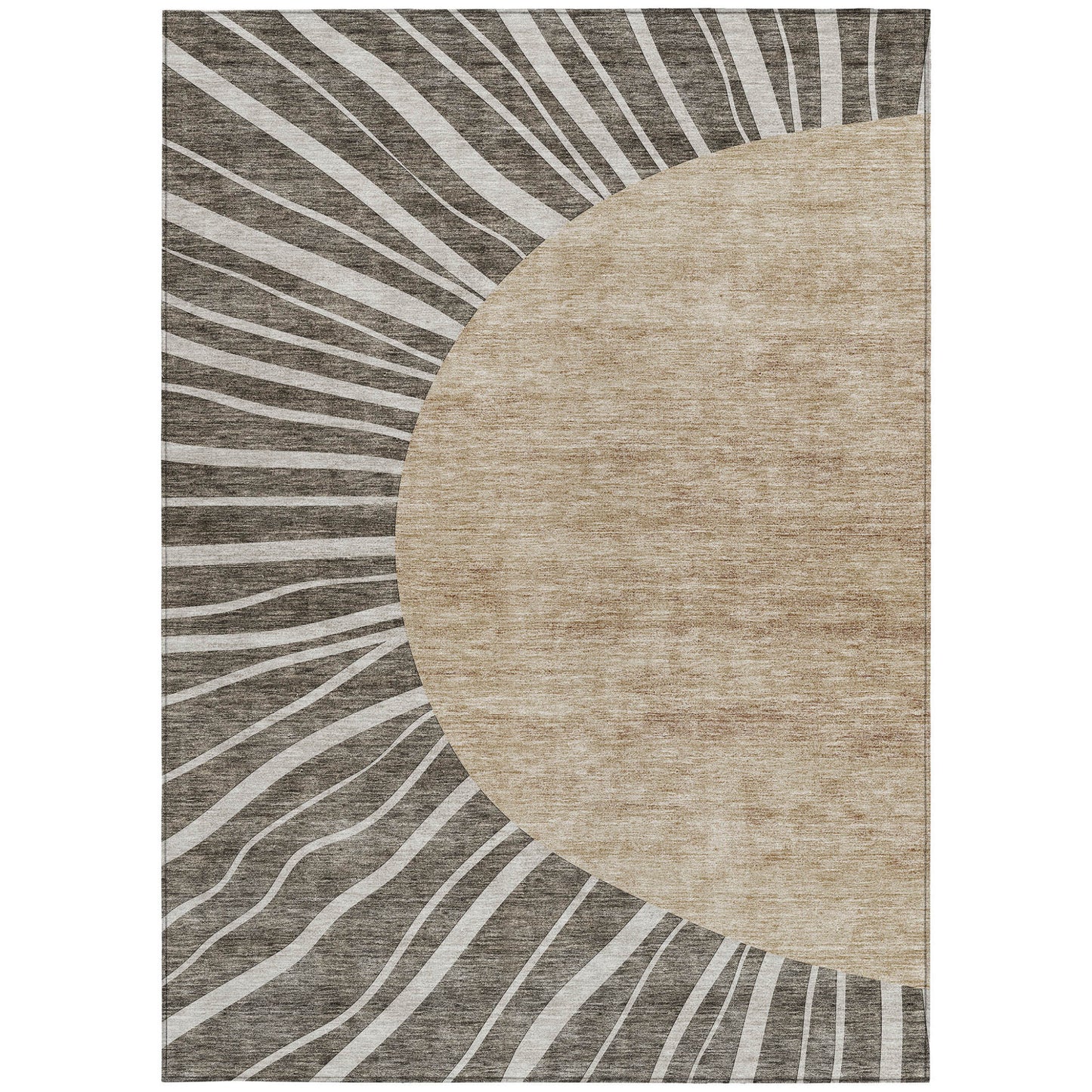 10' X 14' Chocolate Beige And Taupe Abstract Washable Indoor Outdoor Area Rug