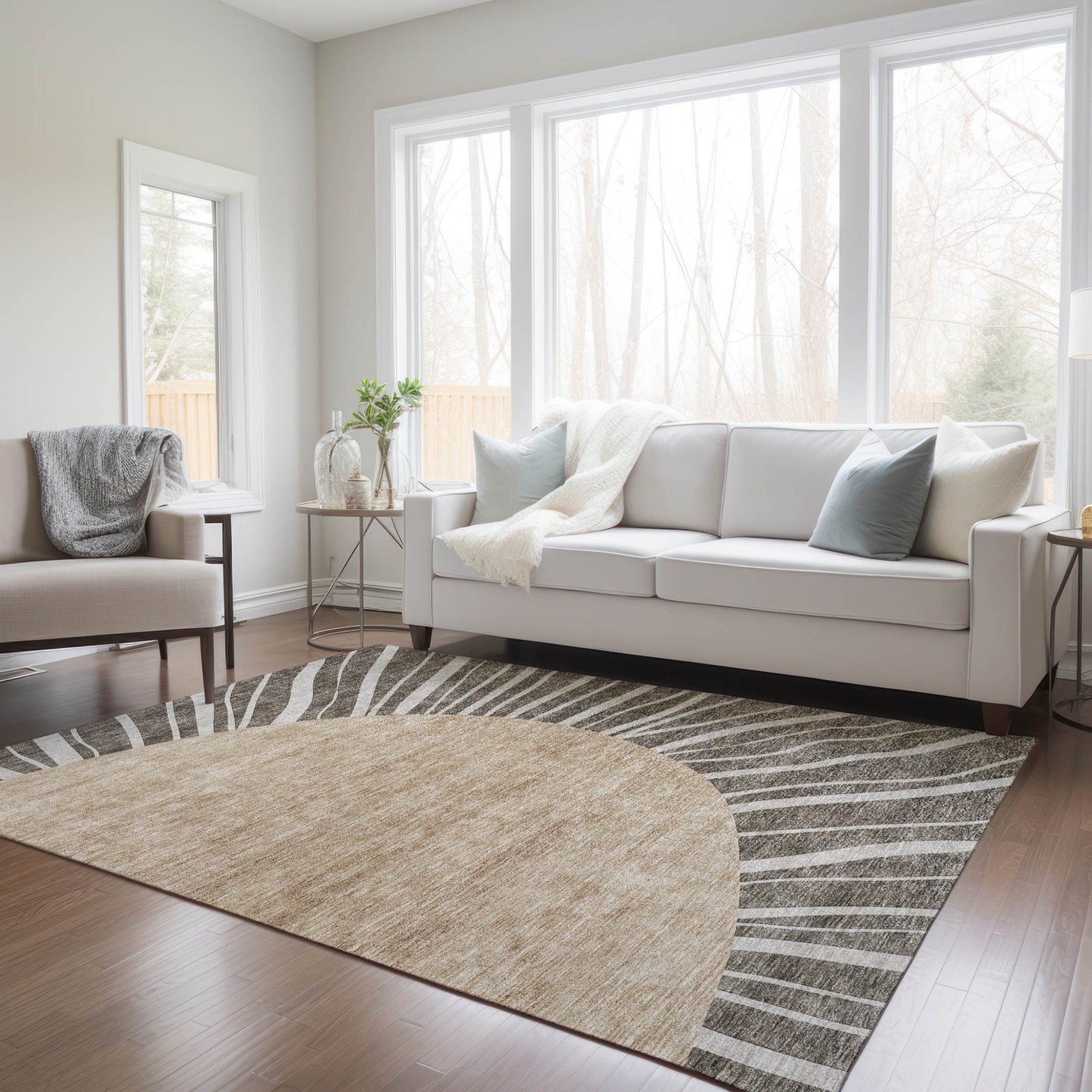 10' X 14' Chocolate Beige And Taupe Abstract Washable Indoor Outdoor Area Rug