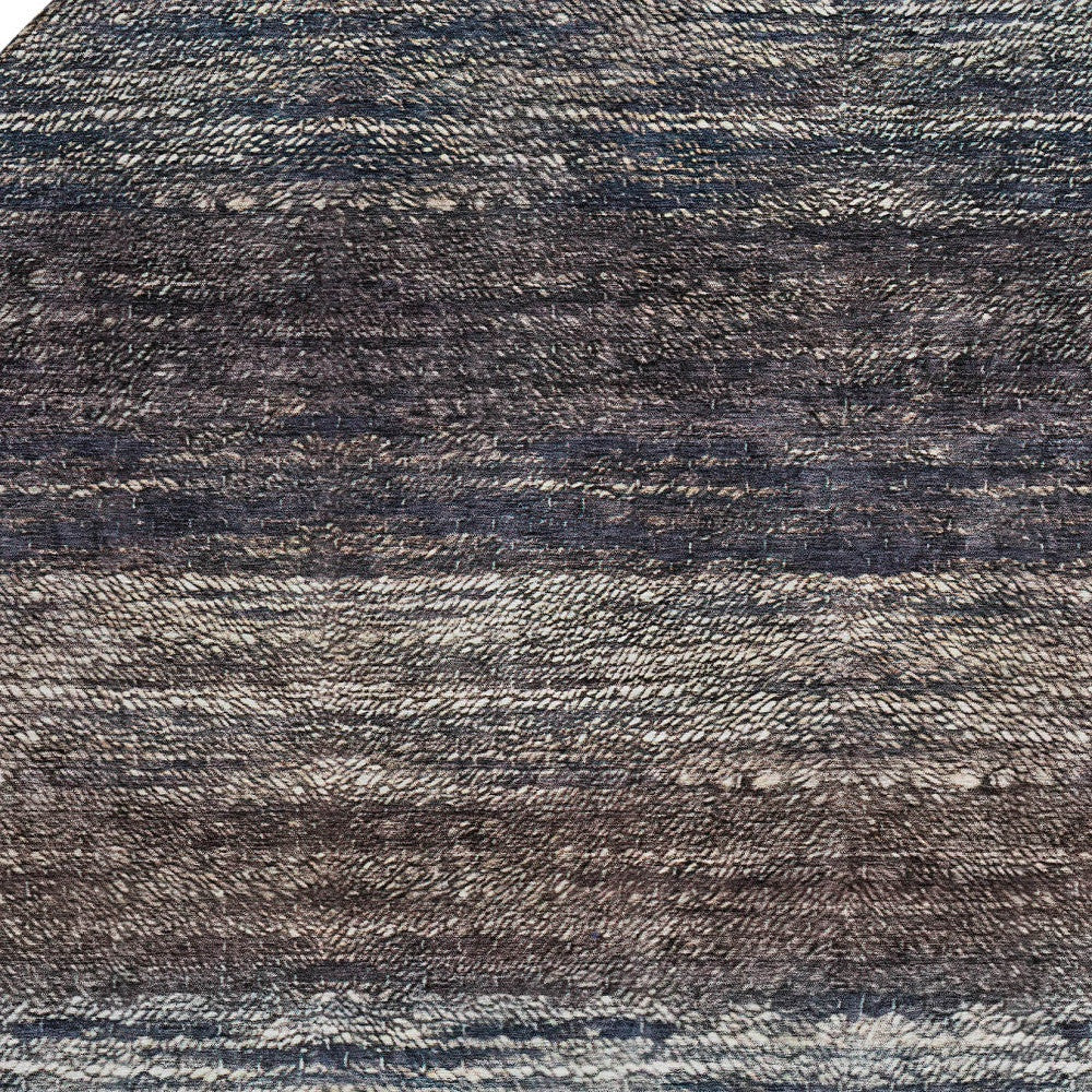8' Beige Ivory And Brown Round Ombre Washable Indoor Outdoor Area Rug