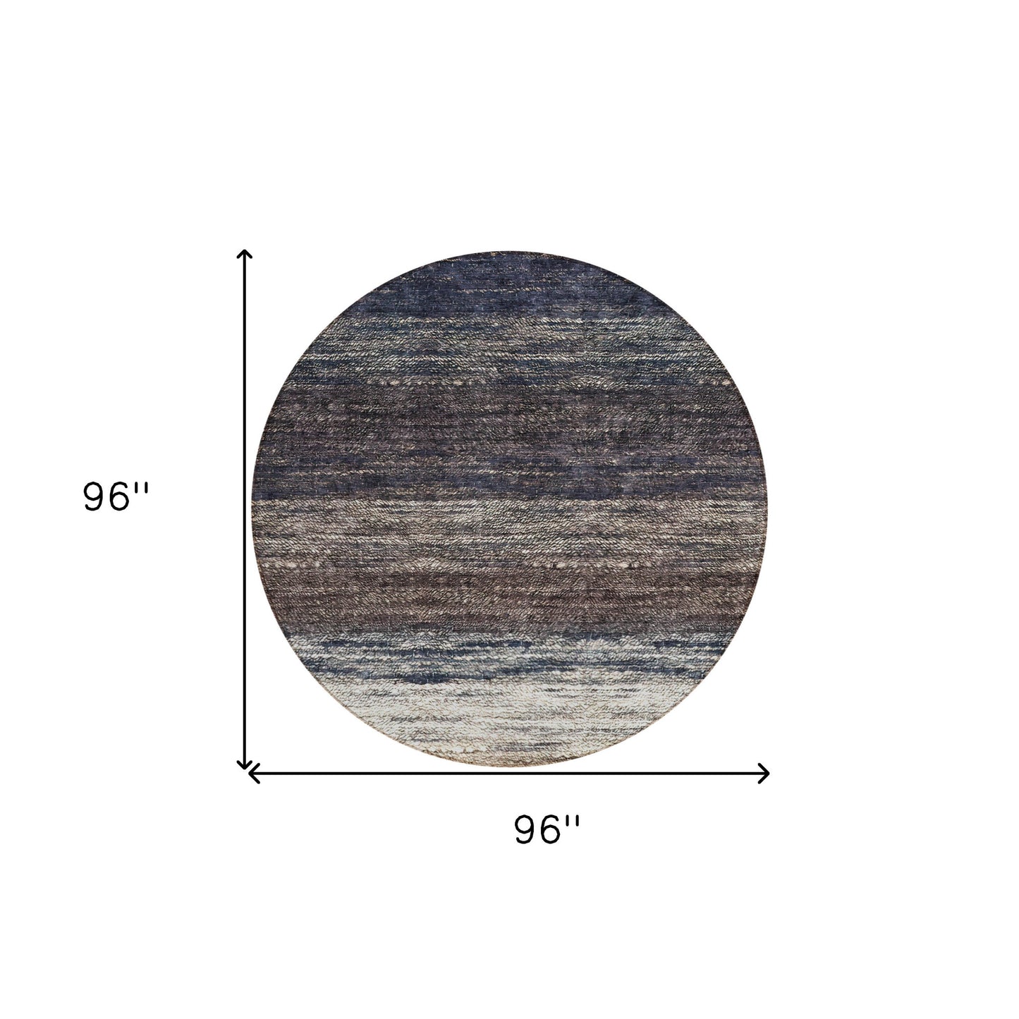 8' Beige Ivory And Brown Round Ombre Washable Indoor Outdoor Area Rug