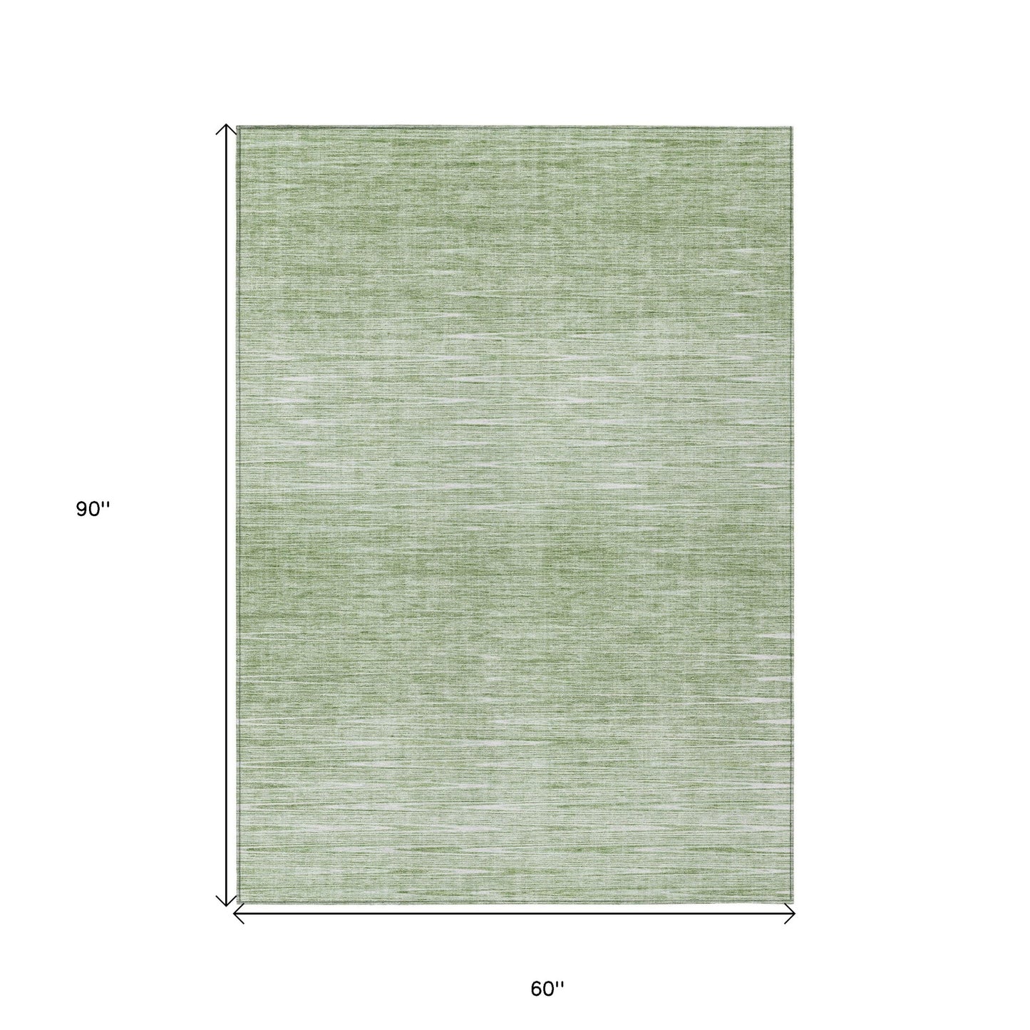 5' X 8' Artichoke Green And Green Abstract Washable Indoor Outdoor Area Rug