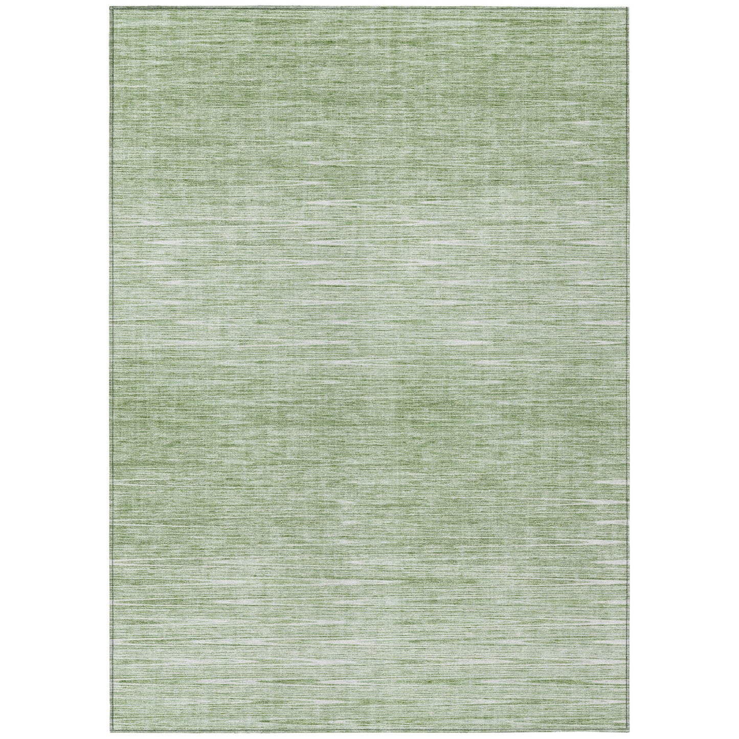 5' X 8' Artichoke Green And Green Abstract Washable Indoor Outdoor Area Rug