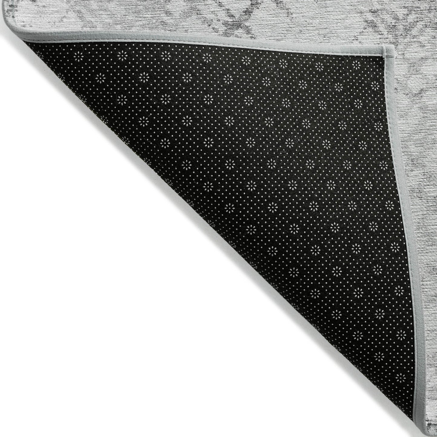 8' X 10' Gray Charcoal And Silver Geometric Washable Indoor Outdoor Area Rug