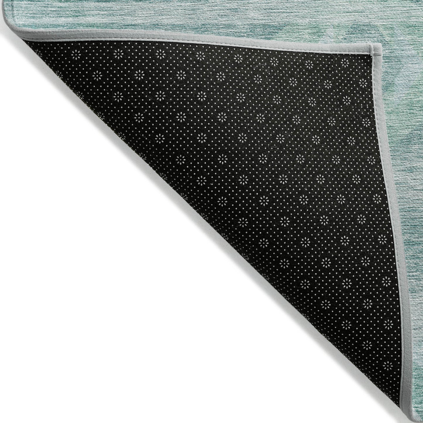 9' X 12' Aqua Turquoise And Ivory Southwestern Washable Indoor Outdoor Area Rug