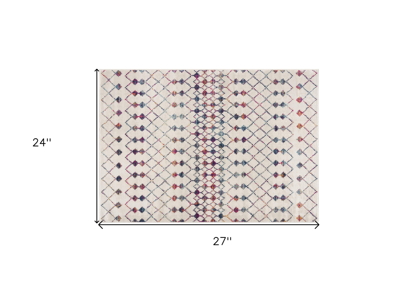 2' X 2' Beige Blue And Pink Geometric Square Rug