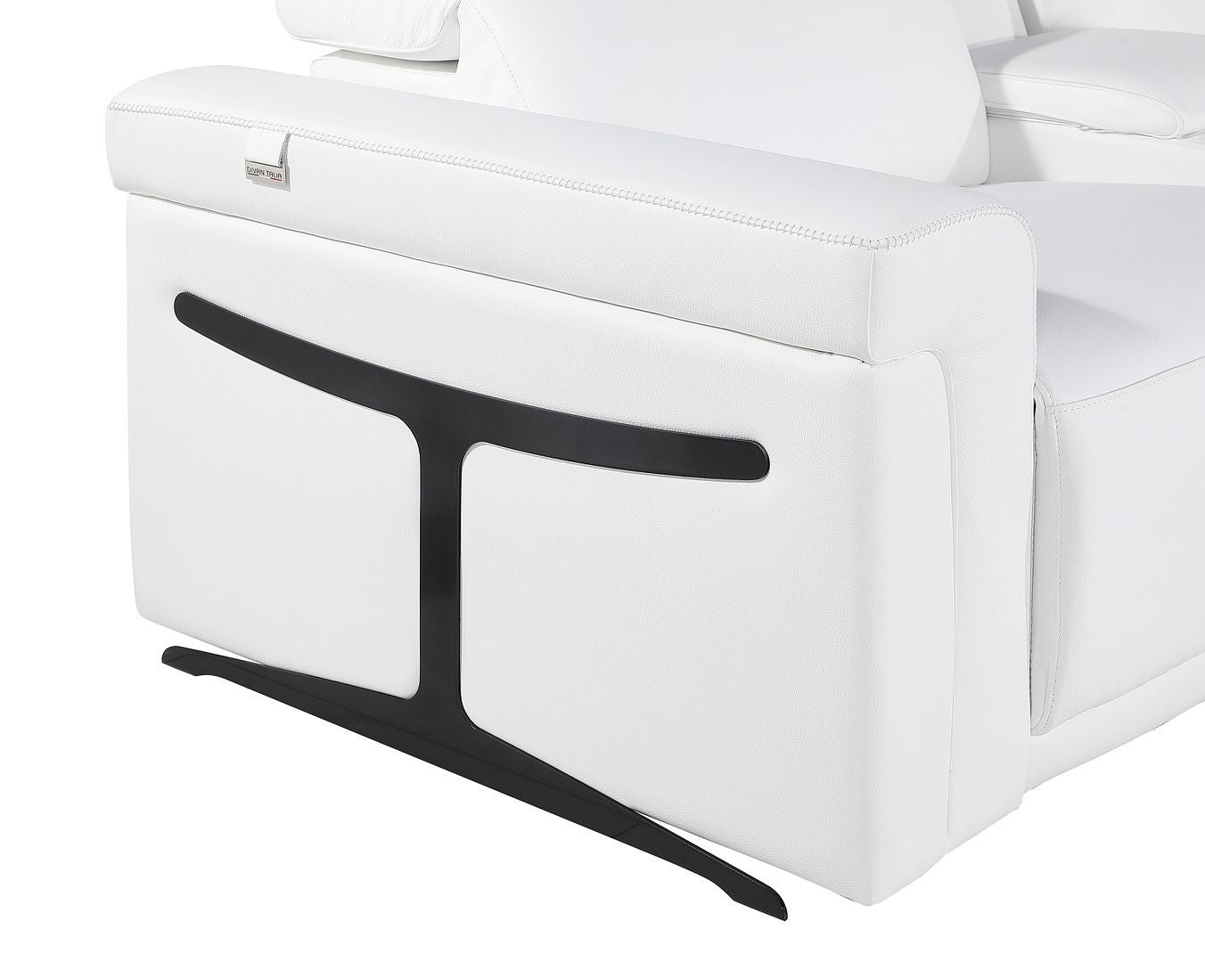 White Italian Leather Power Reclining U Shaped Ten Piece Corner Sectional With Console