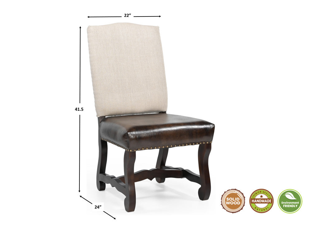 15 Piece Brown Solid Wood Dining Set with 14