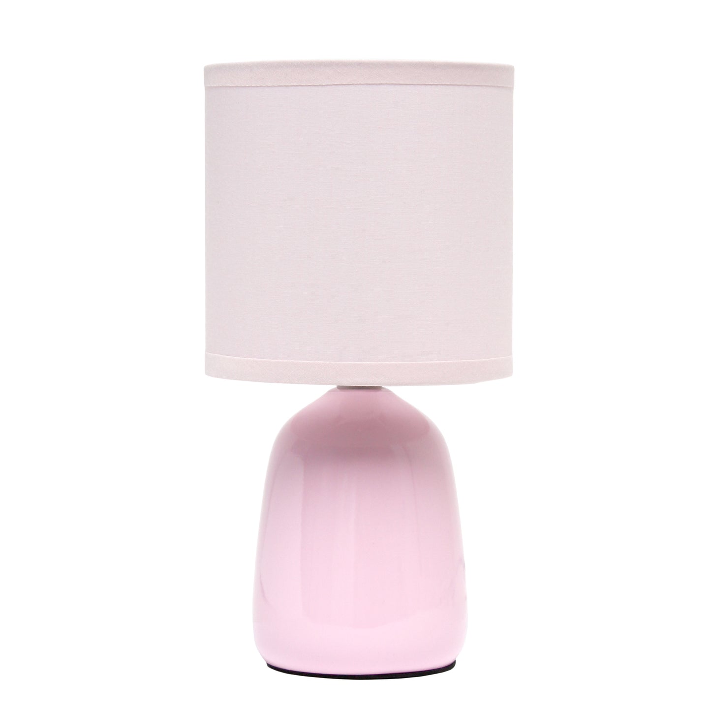 10" Light Pink Ceramic Round Table Lamp With Light Pink Drum Shade
