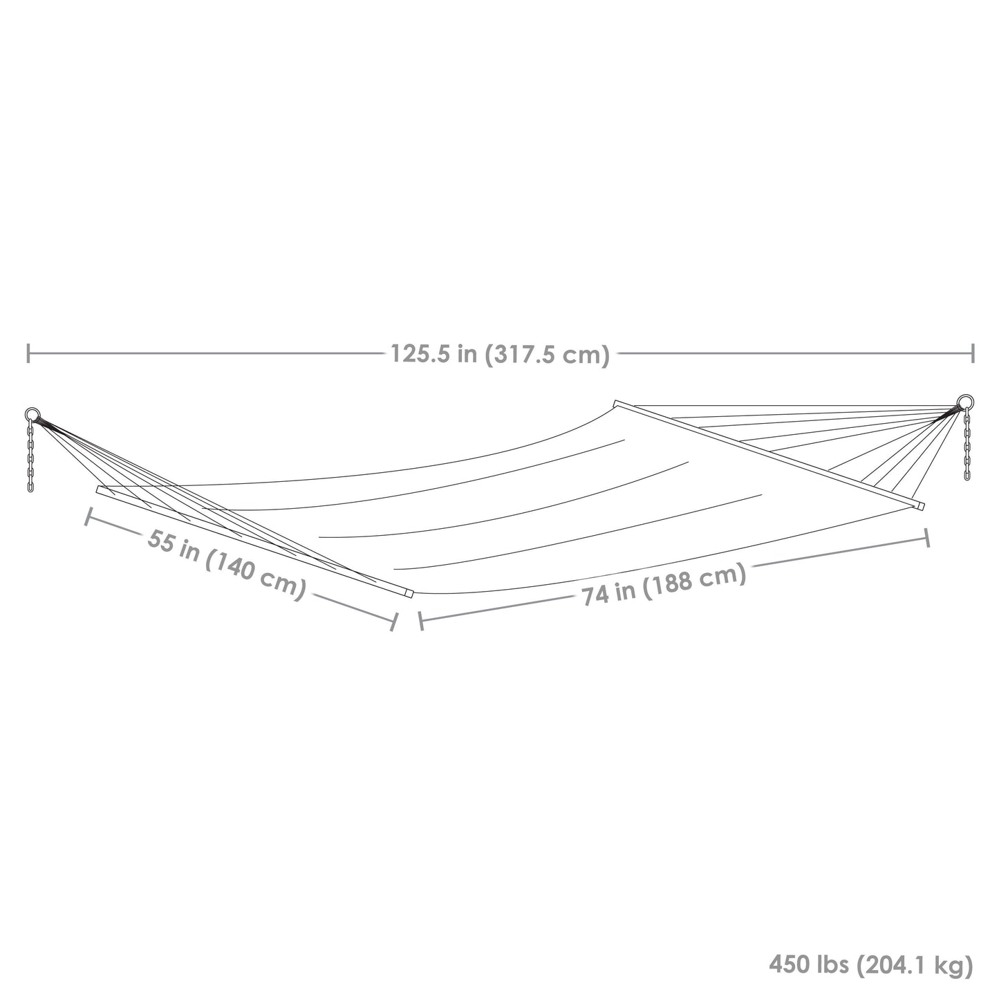 Light Blue And Dark Blue Striped Double Hammock