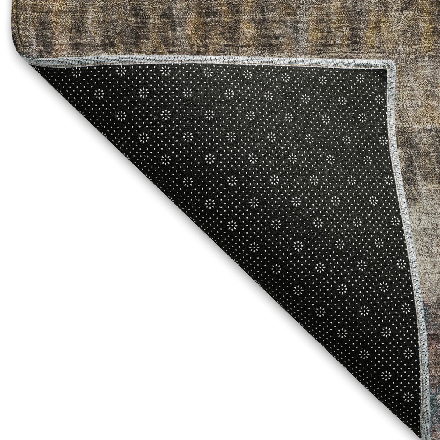 9' X 12' Brown And Beige Striped Washable Indoor Outdoor Area Rug
