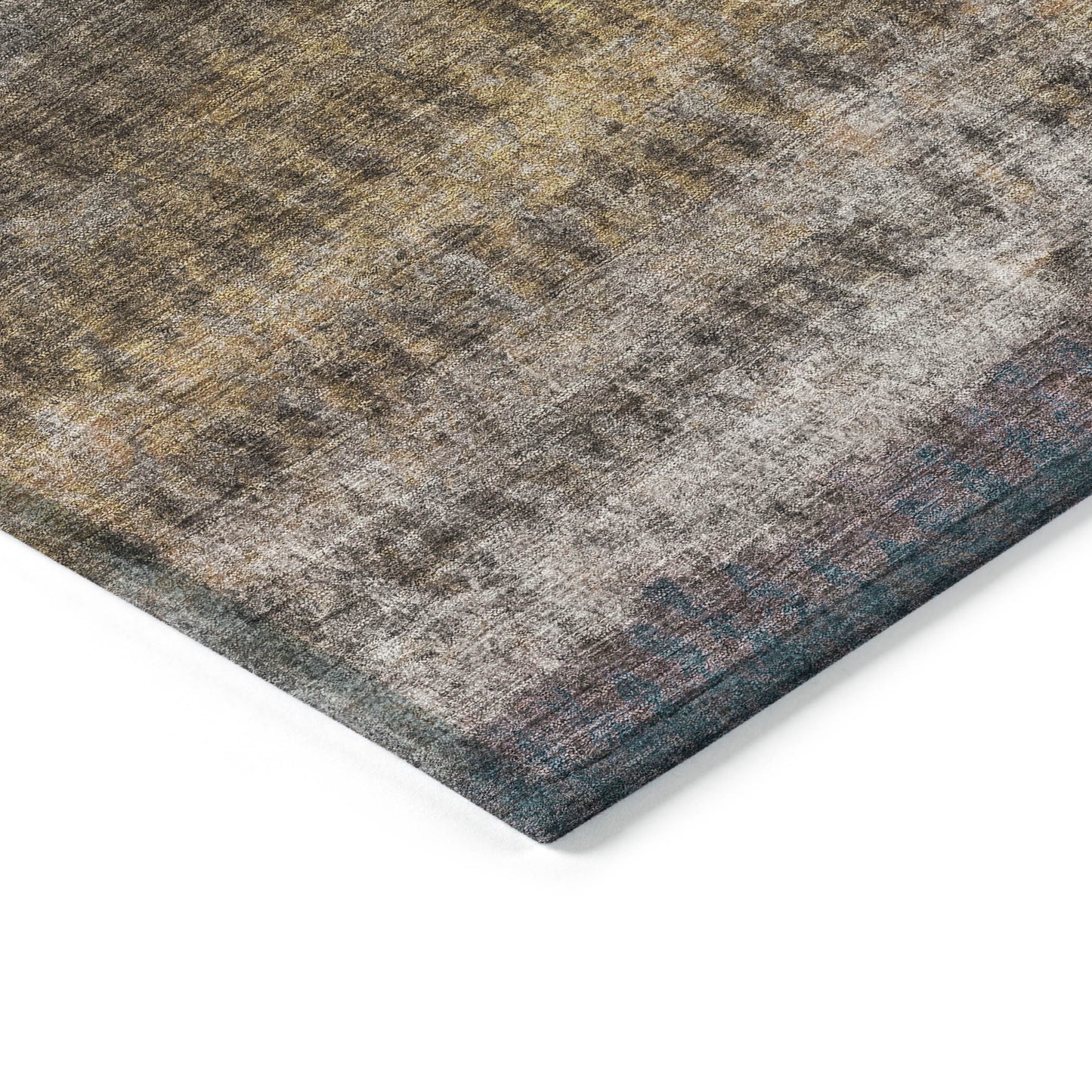 9' X 12' Brown And Beige Striped Washable Indoor Outdoor Area Rug