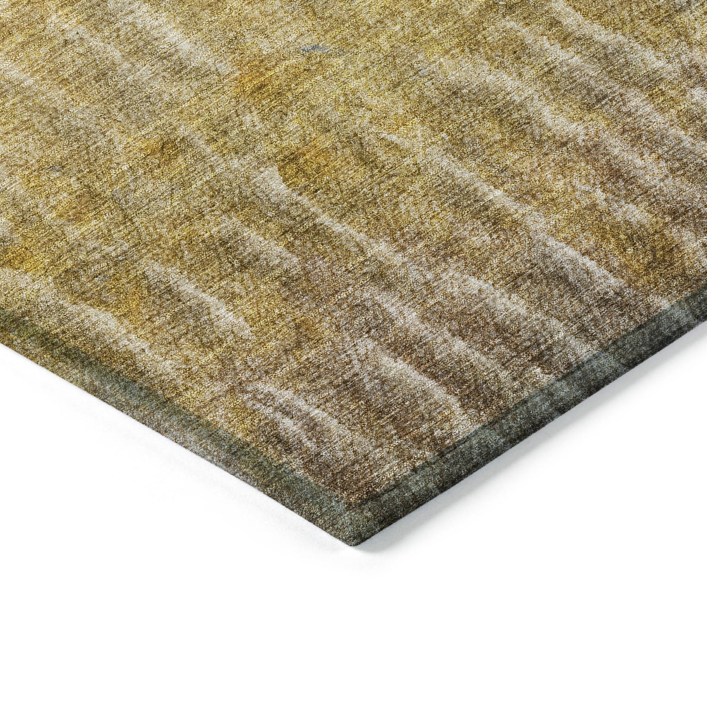 3' X 5' Gold Beige And Gray Abstract Washable Indoor Outdoor Area Rug