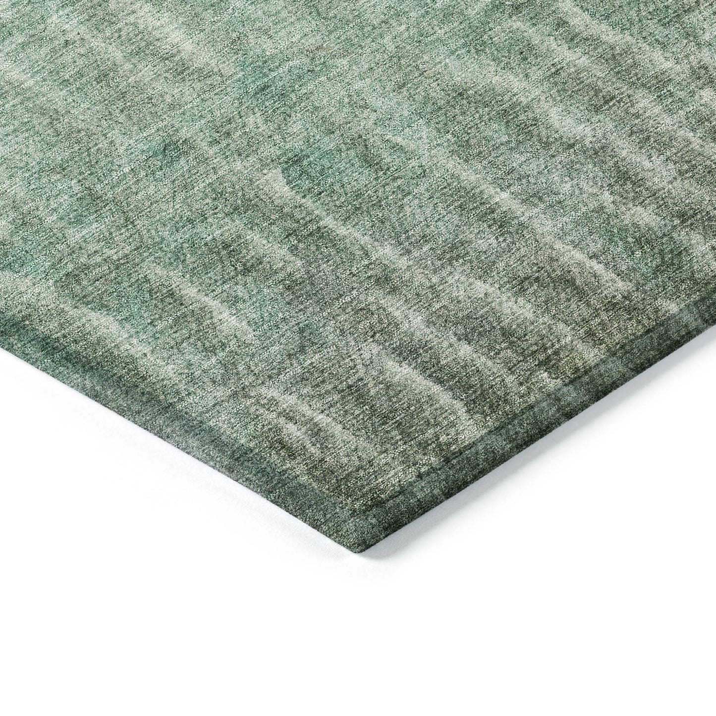 10' X 14' Teal Blue And Beige Abstract Washable Indoor Outdoor Area Rug