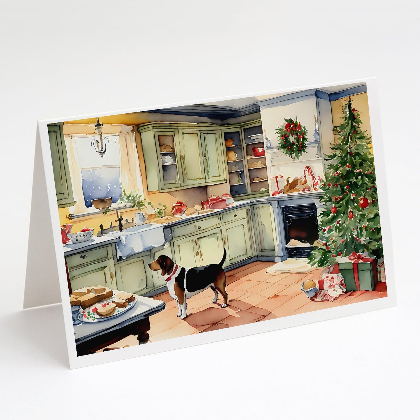 Basset Hound Christmas Cookies Greeting Cards Pack of 8