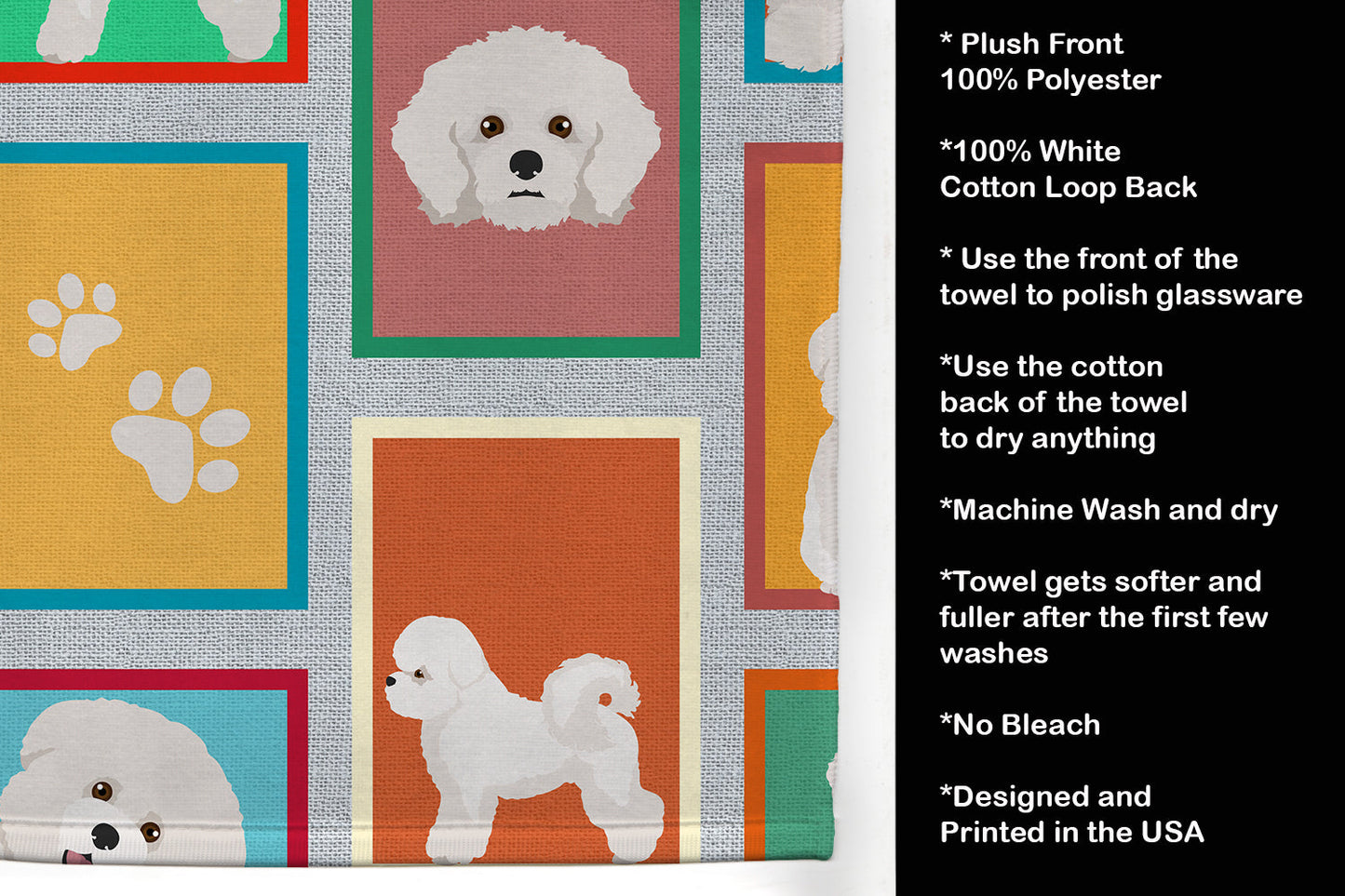 Lots of Bichon Frise Kitchen Towel
