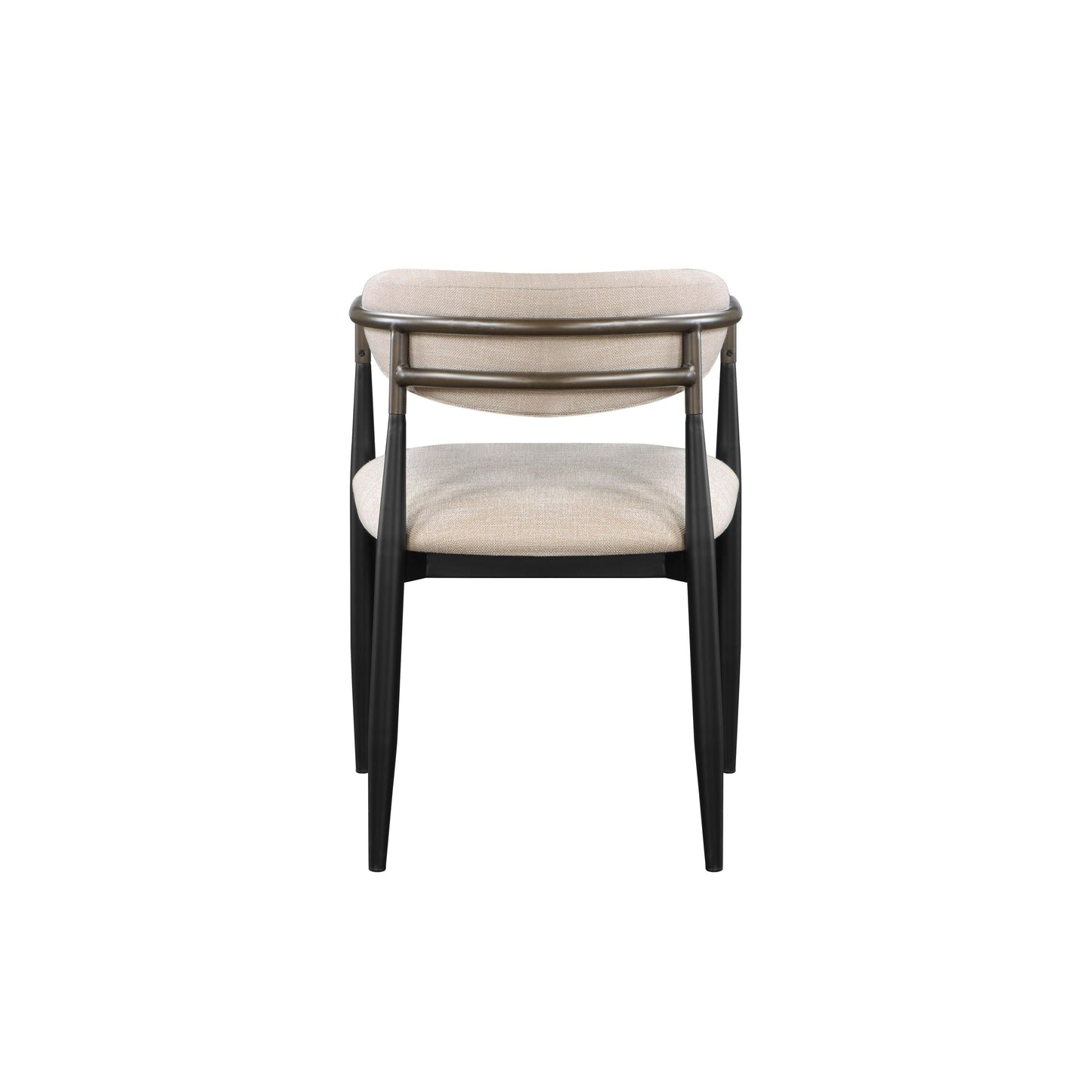 Set of 2 Beige and Black Armchair with Open Back