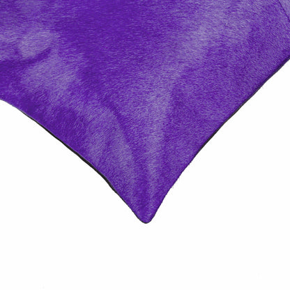 18" Purple Cowhide Throw Pillow