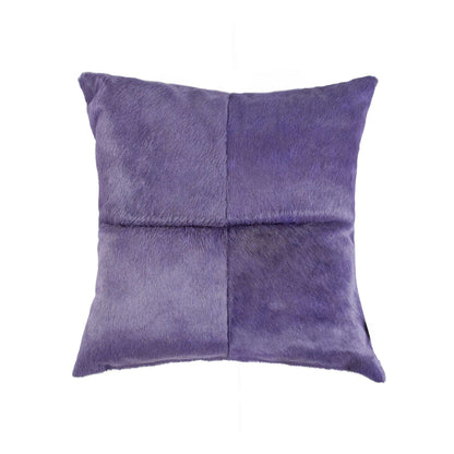 18" Purple Cowhide Throw Pillow