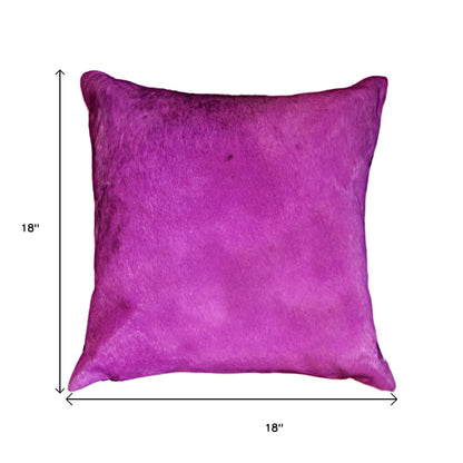 18" Purple Cowhide Cowhide Throw Pillow