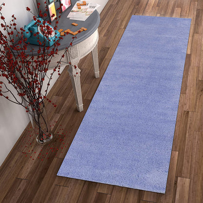 8' Purple Hand Woven Runner Rug