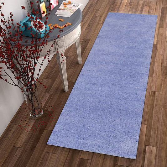 8' Purple Hand Woven Runner Rug