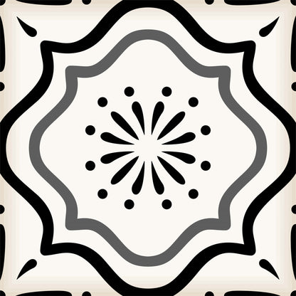 8" X 8" Black And White Mosaic Peel And Stick Removable Tiles