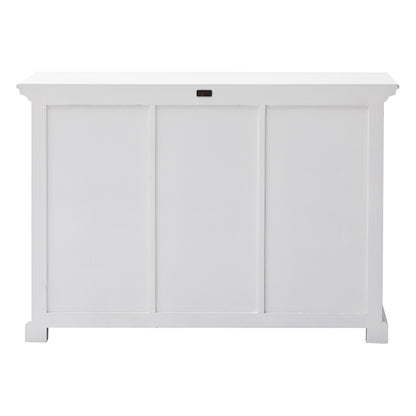 49" White Wood Three Drawer Sideboard with Two Doors